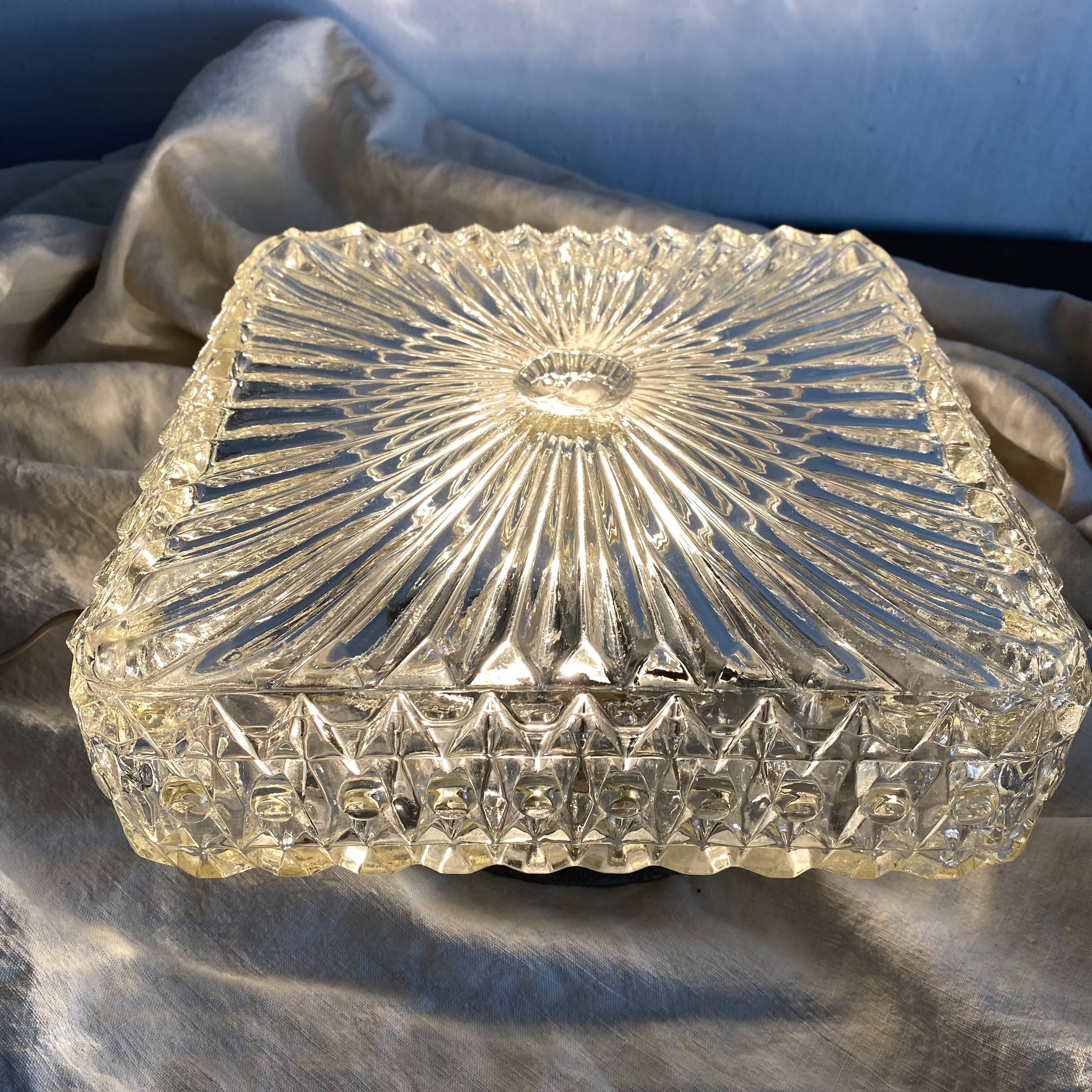 Vintage square glass ceiling light