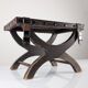 Colonial Curule Stool in Leather and Wrought Iron, Mexico, 1940s