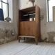 Meuble de rangement secrétaire chêne années 60
