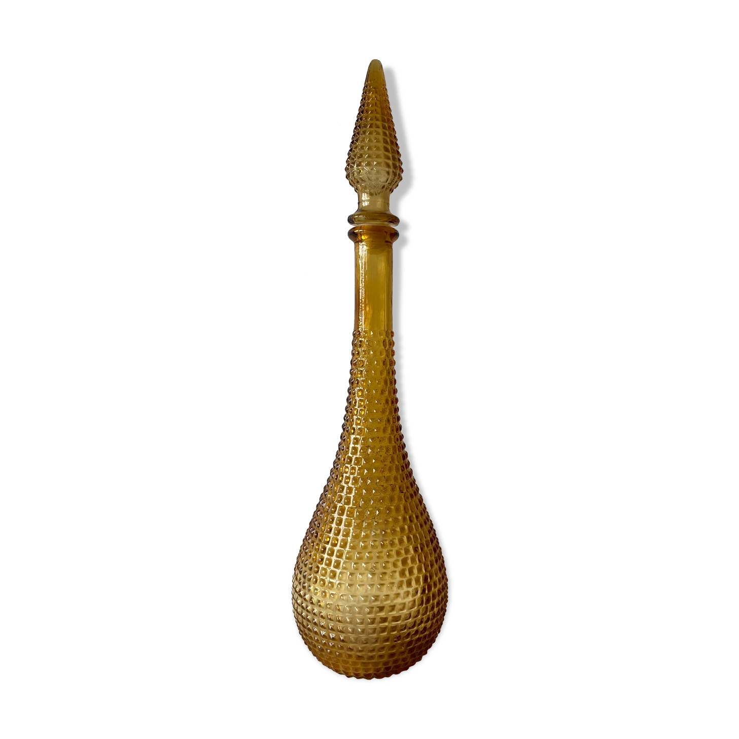 Carafe Empoli amber relief diamond tips