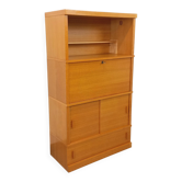 Vintage oak wood secretary bookcase storage furniture