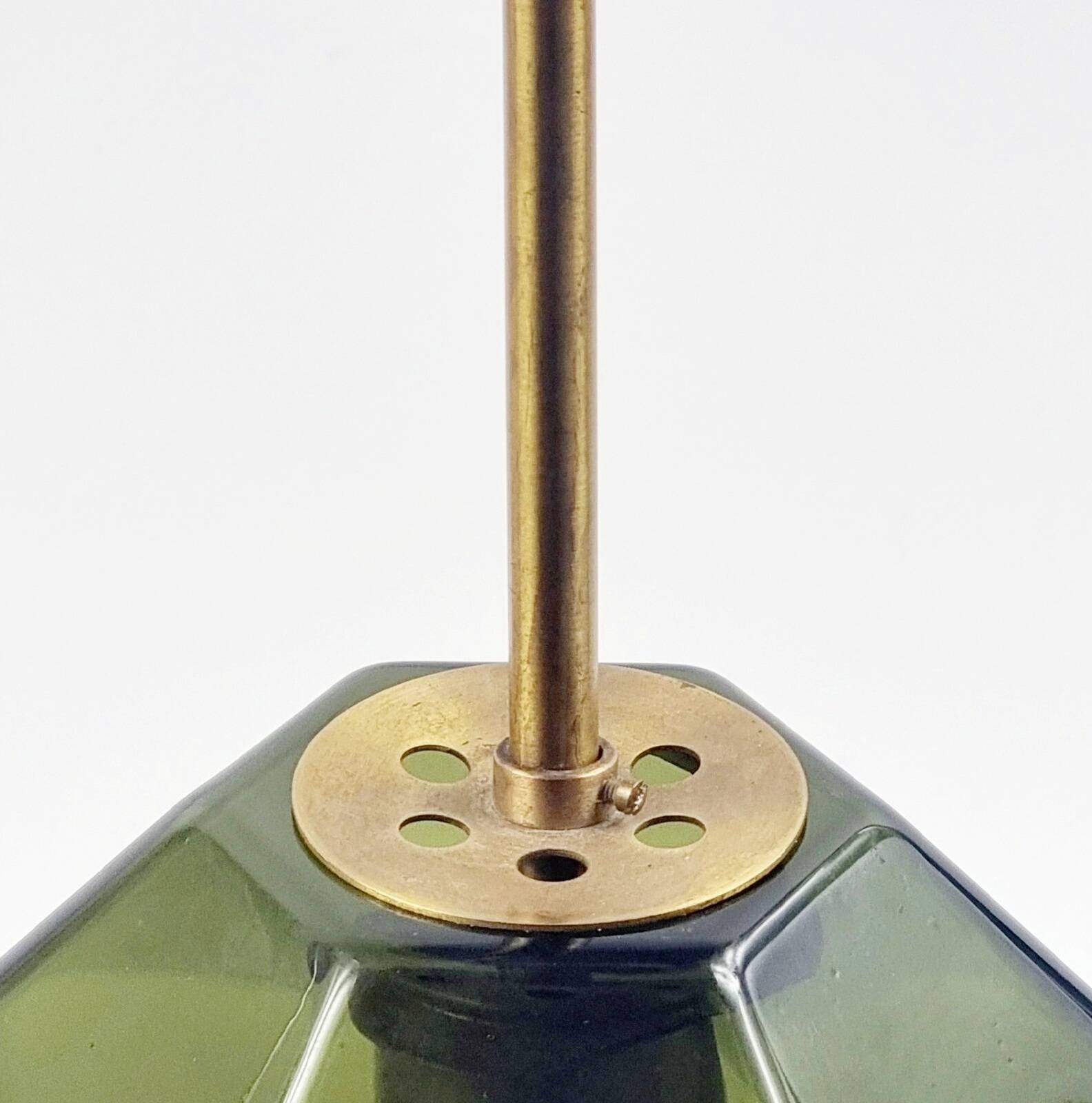 Suspension scandinave en verre et laiton du milieu du siècle par Carl Fagerlund pour Orrefors, Suède, années 1960