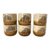 Vintage landscape espresso coffee cups
