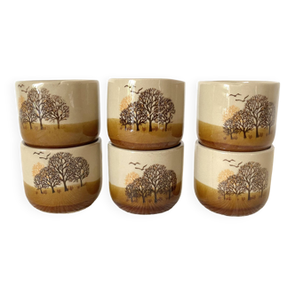 Vintage landscape espresso coffee cups