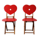 Paire de chaises pliantes vintage en bois pour enfants.