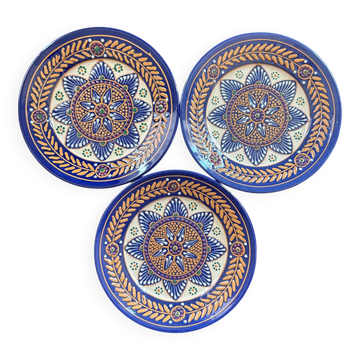 Trio of plates signed HB Quimper