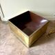 Plant box, storage box on casters in gold metal