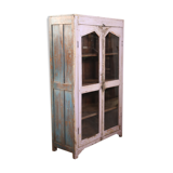Armoire vitrine en teck birman ancien