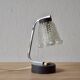 Petite lampe de chevet vintage en verre moulé, métal chromé et acier - 1950