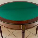 Table console demi lune en acajou