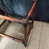 Rattan and smoked glass side table