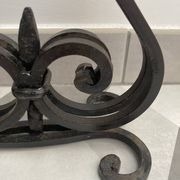 Brutalist double candle holder wrought iron
