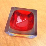 Cendrier bloc Murano sommerso – rouge & ambre