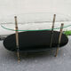 Table basse ovale verre et laiton 1960