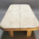 Coffee table in mosaic travertine and brass 70
