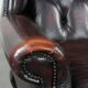Cowhide leather Chesterfield wingback armchair in classic English style