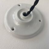 Old holophane glass pendant light 25.5 cm vintage