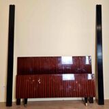 large vintage center bed from the 60s in mahogany