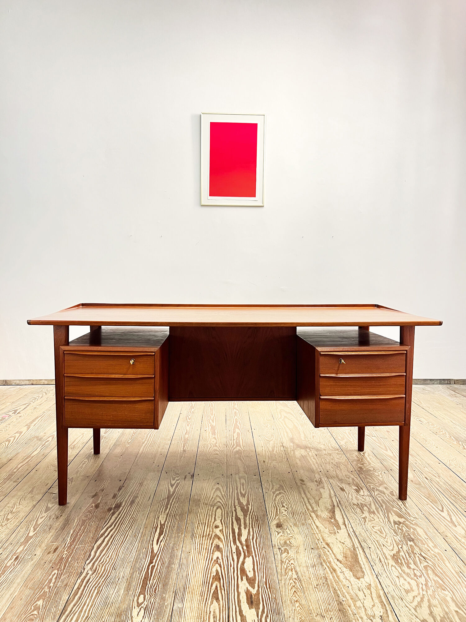Mid-Century Danish Teak Desk by Peter Løvig Nielsen for Hedensted Møbelfabrik, Denmark, 1970s