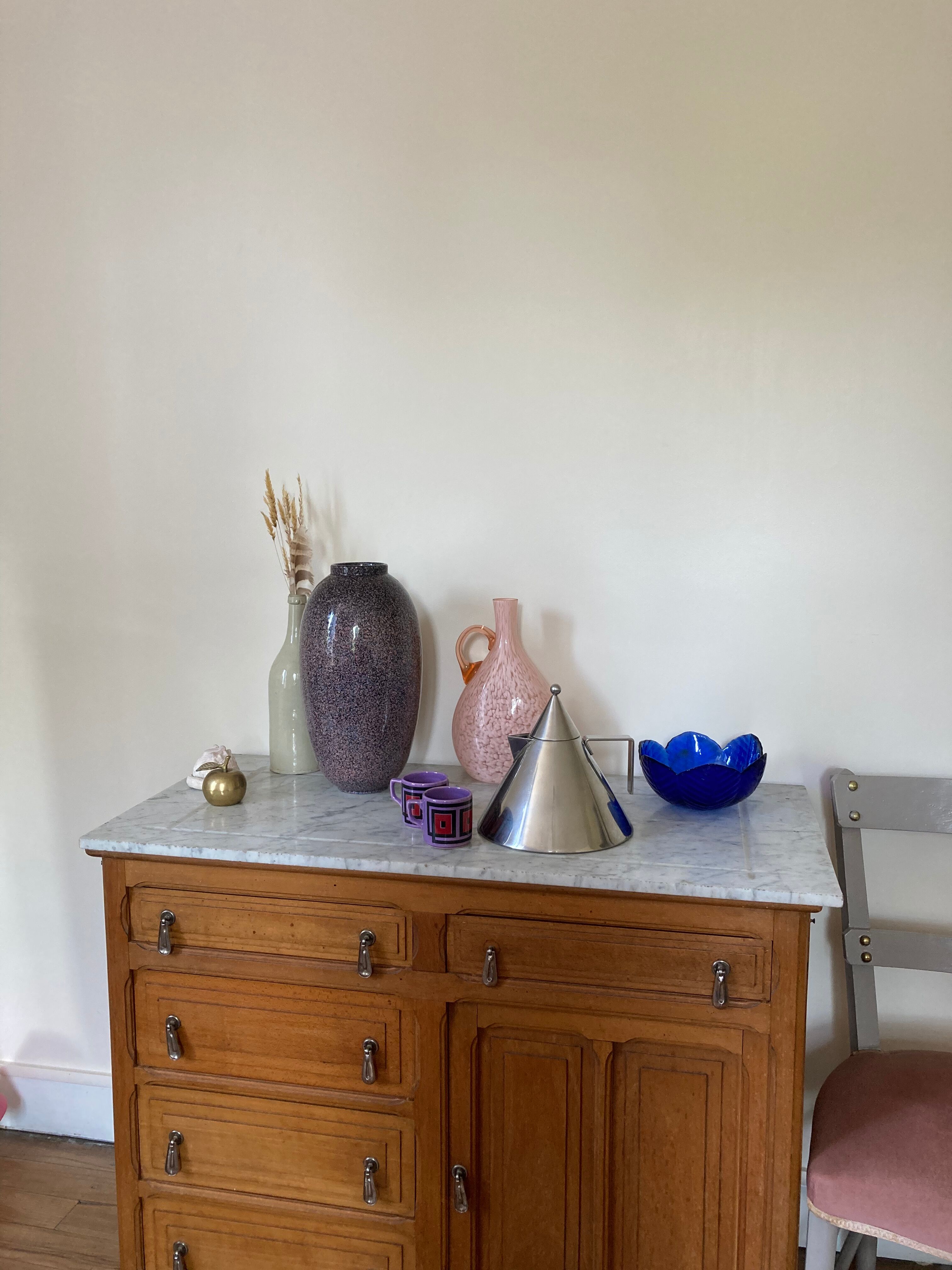 Large ceramic vase 80 style Memphis speckled terrazzo