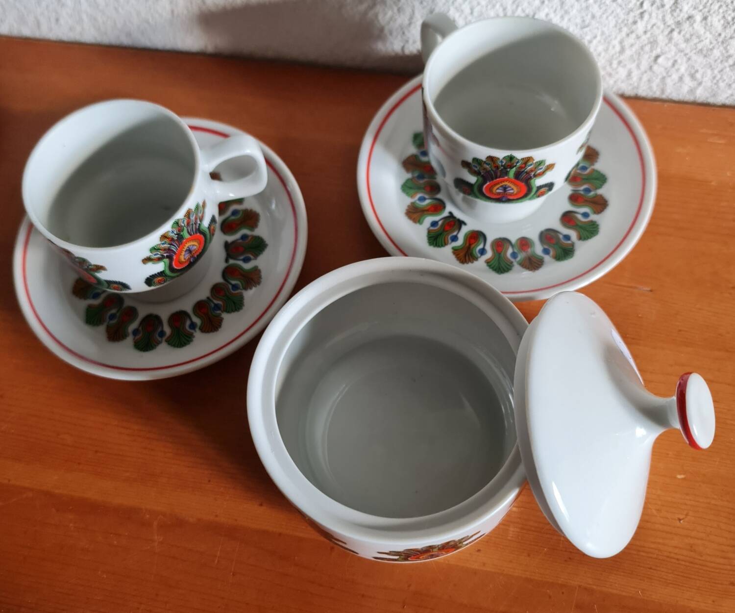 Hollóháza porcelain coffee service, Hungary 1970