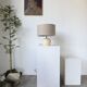 Barbi Ivory and Gold Ceramic Spherical Table Lamp