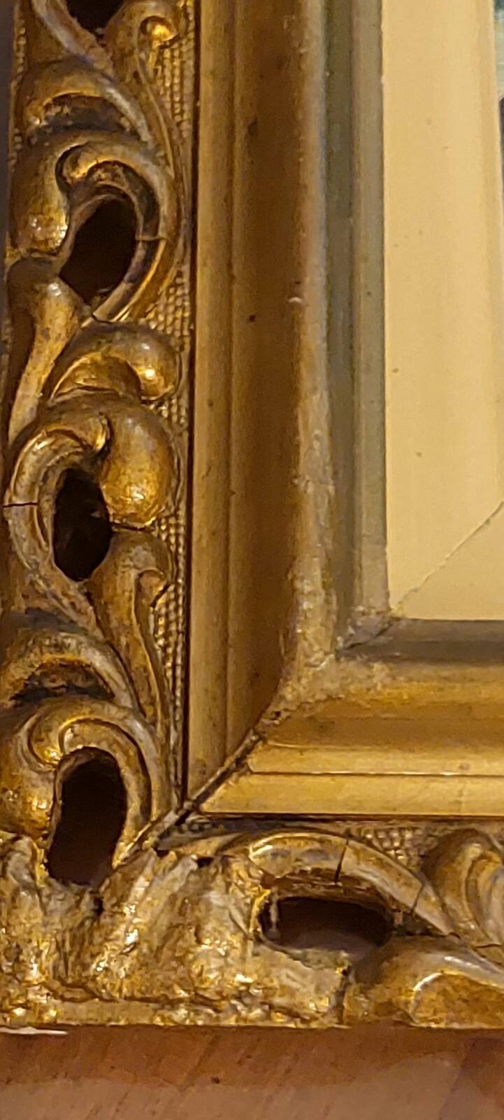 Small old painting oil on panel signed E. Guidi, frame