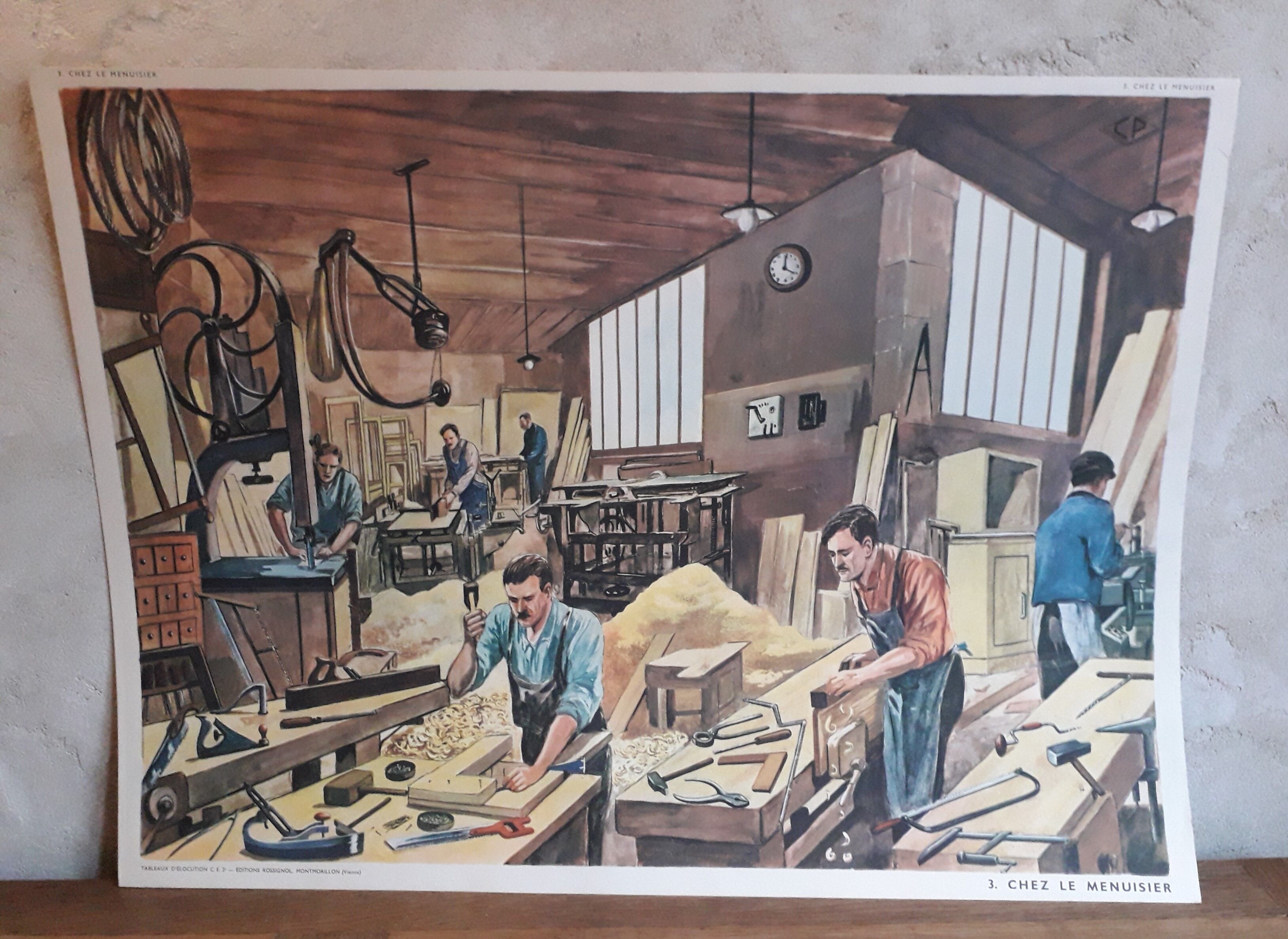 School poster "at the fish merchant" 50s