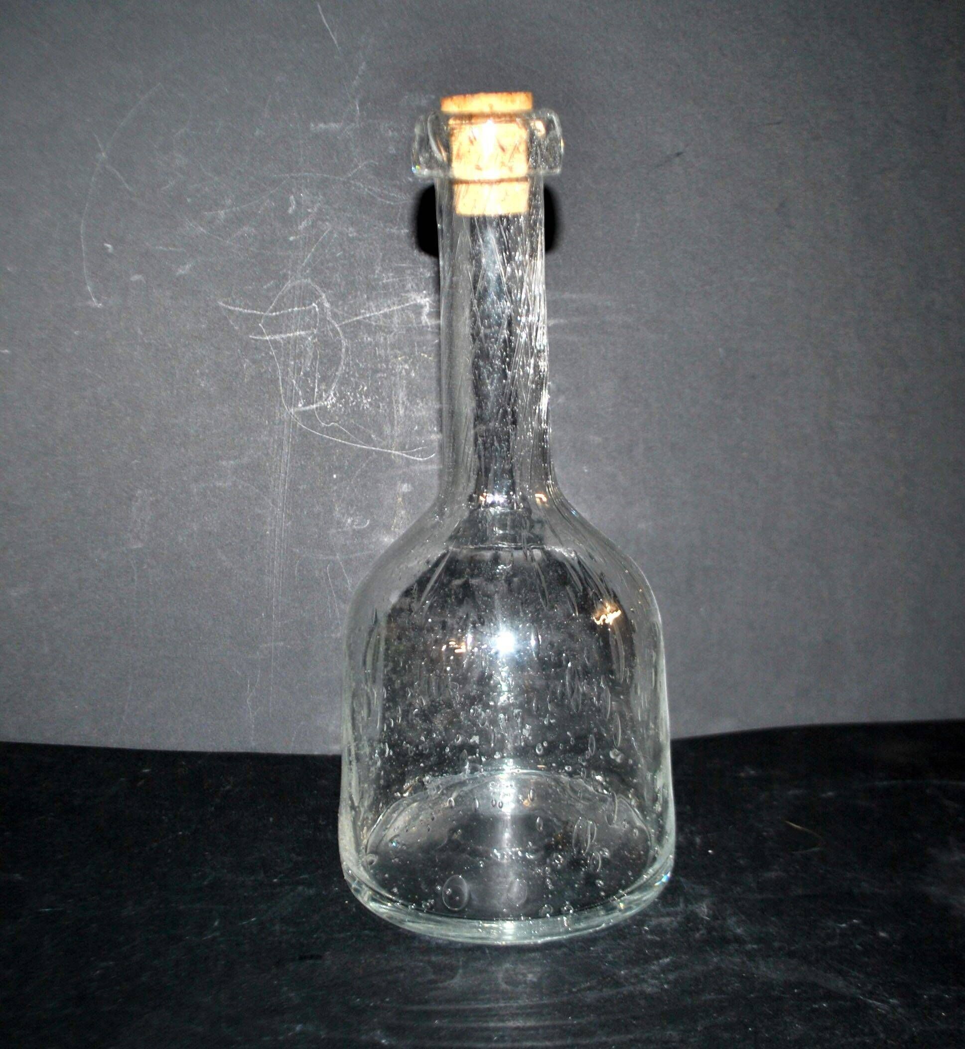 Vintage glass bubble carafe bottle from Biot H24cm