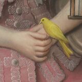 Important Pastel “The Girl with the Canary”, 19th century French school