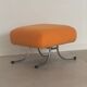 Pouf en tissu orange et métal tubulaire, 1970