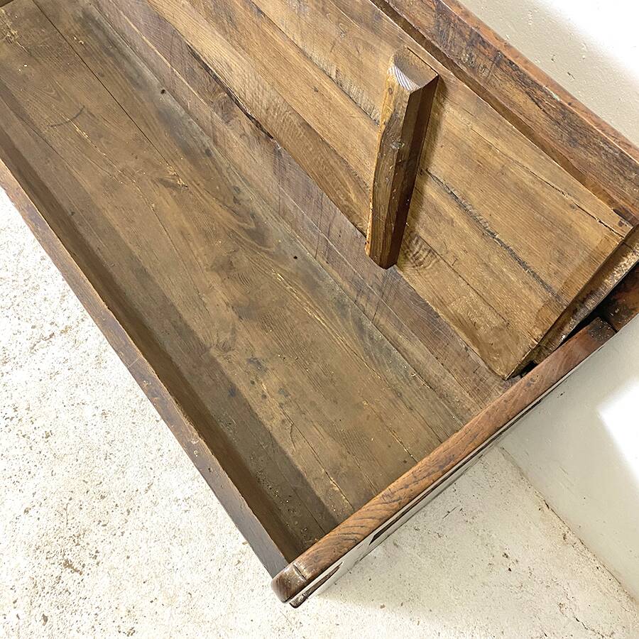 Solid oak monastery chest