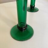 Pair of XXL candle holders in blown glass