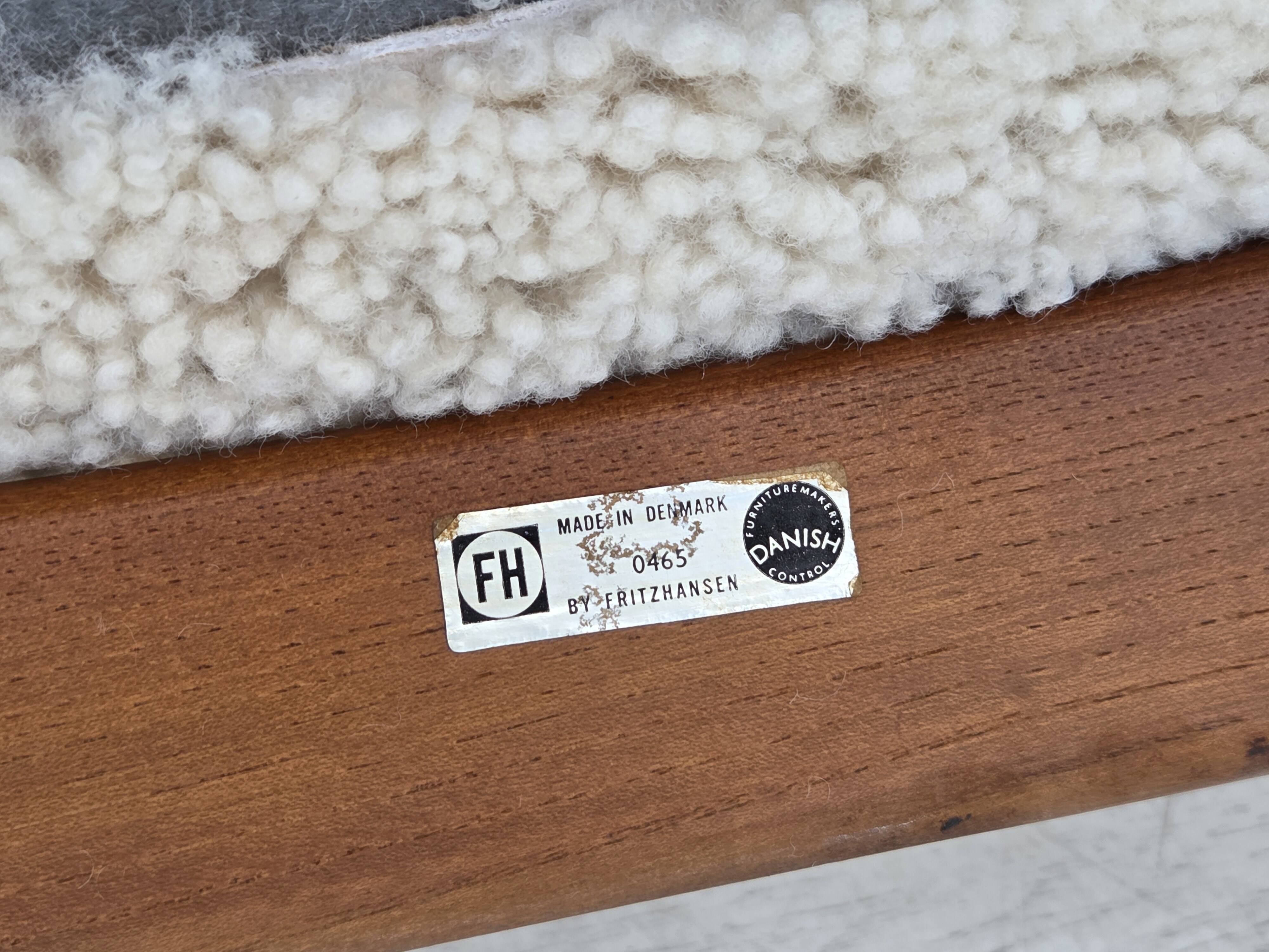 1960s, Danish design by Alf Svensson, genuine sheepskin, reupholstered.