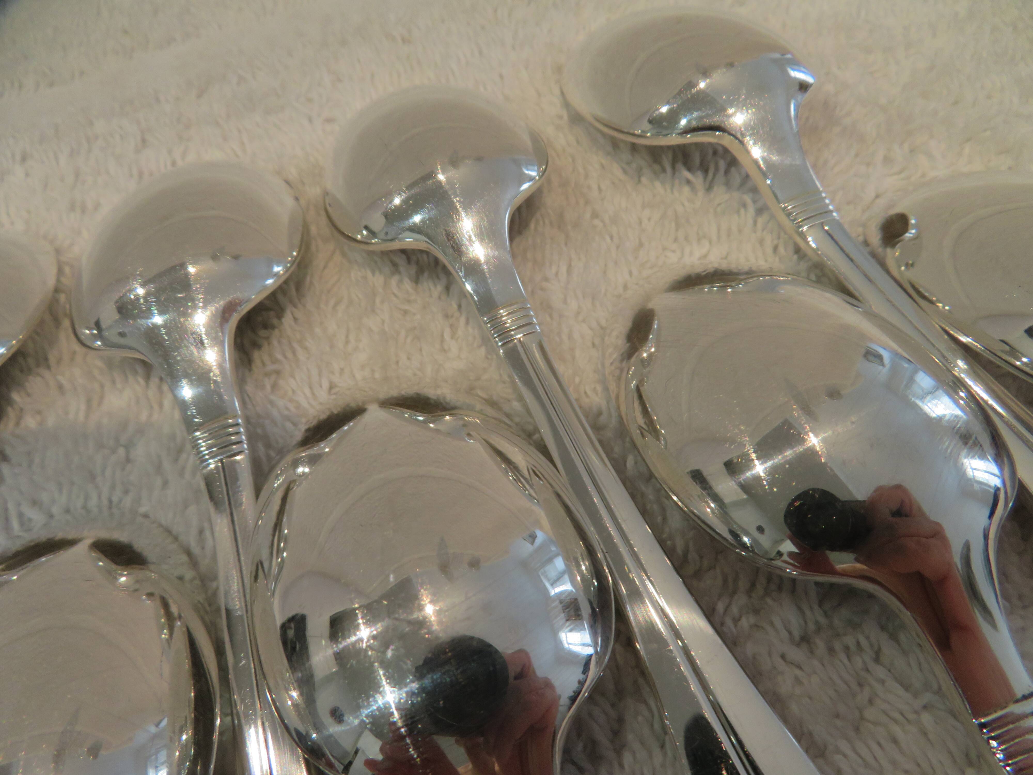 8 silver-plated teaspoons Christofle Atlantide 13.7cm