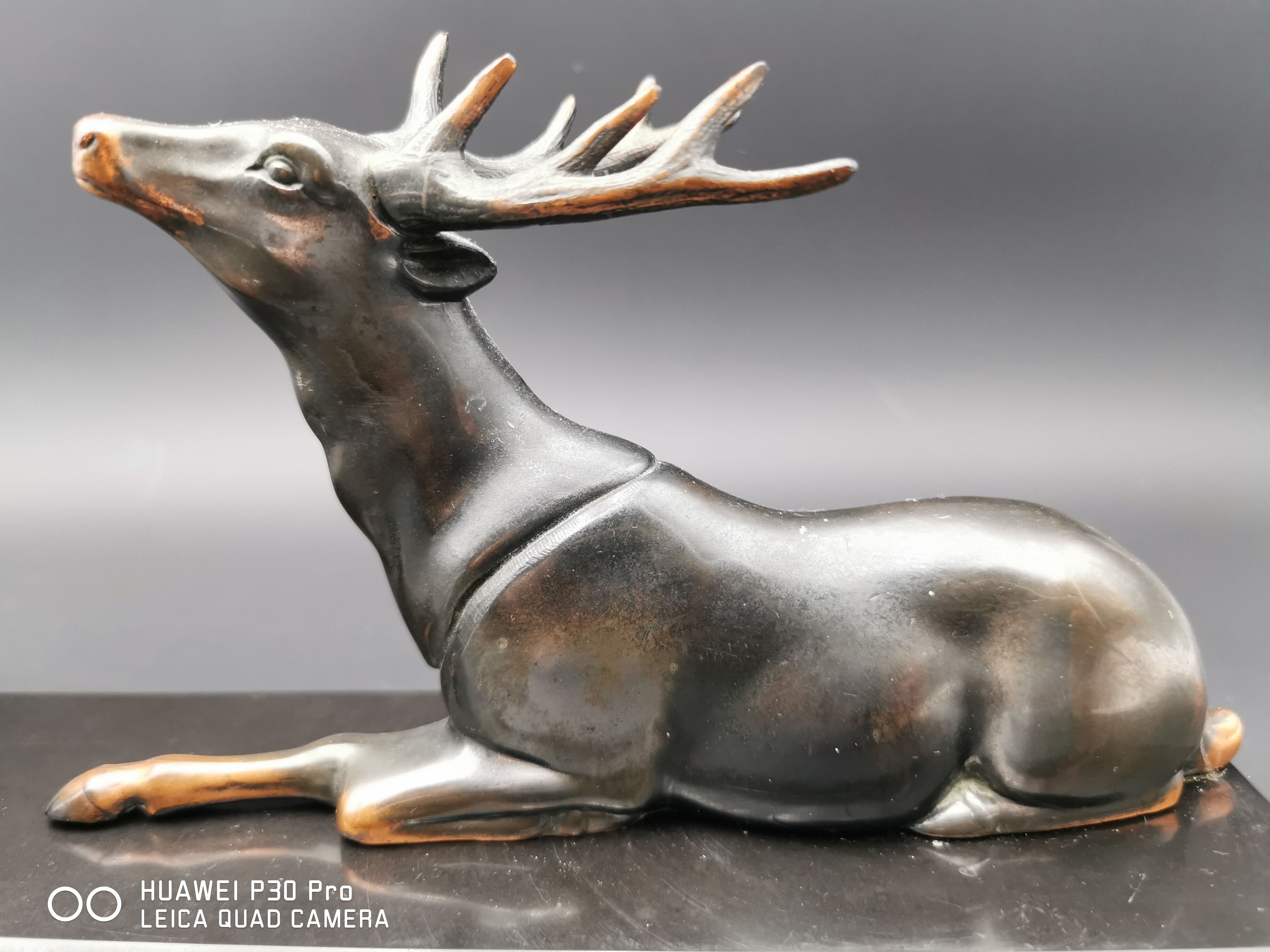Lamp marble support deer Regulates
