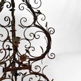 Wrought iron pedestal table and marble top, Venice, Italy, 17th century