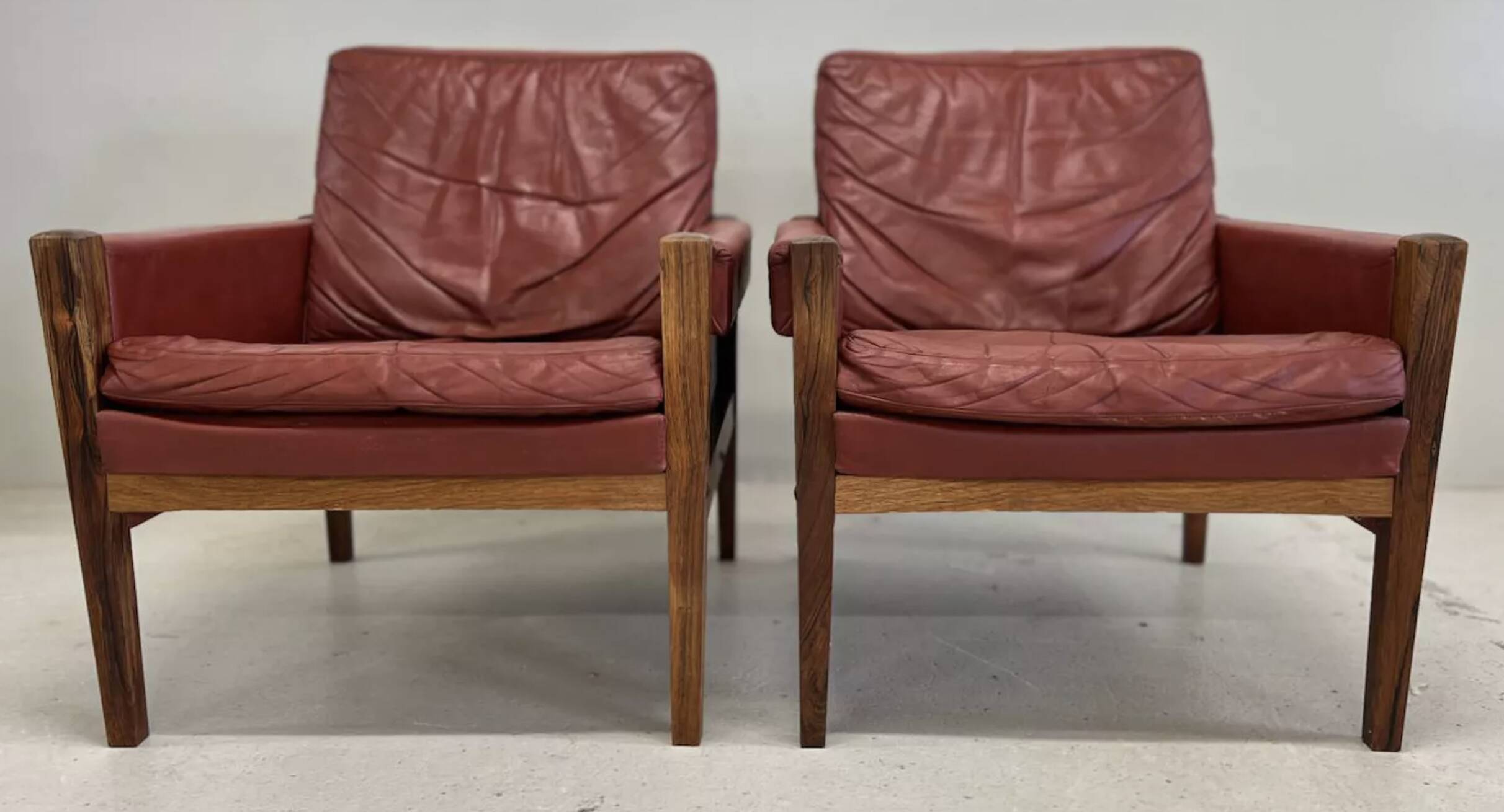 Vintage Danish Lounge Chairs In Rosewood And Leather. 1960s. 5