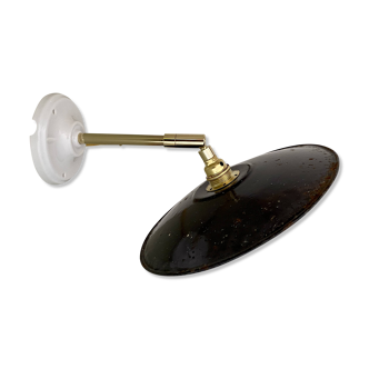 Vintage lampshade wall light in enamelled sheet metal (ref 2)