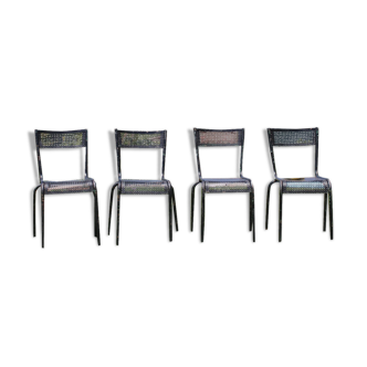 Série de 4 chaises de jardin anciennes