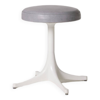 George Nelson metal and leather stool
