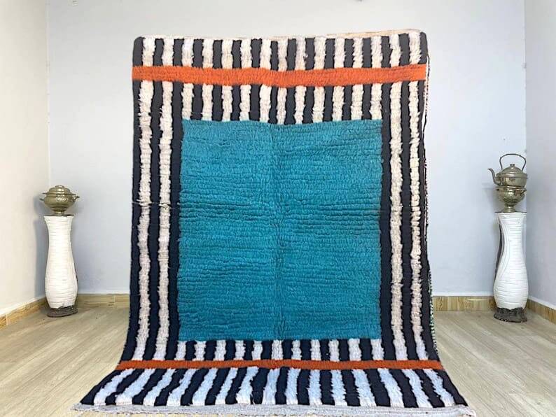 Handmade pure wool rug, size 100 x 200 cm