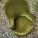 Vintage green velvet toad armchair
