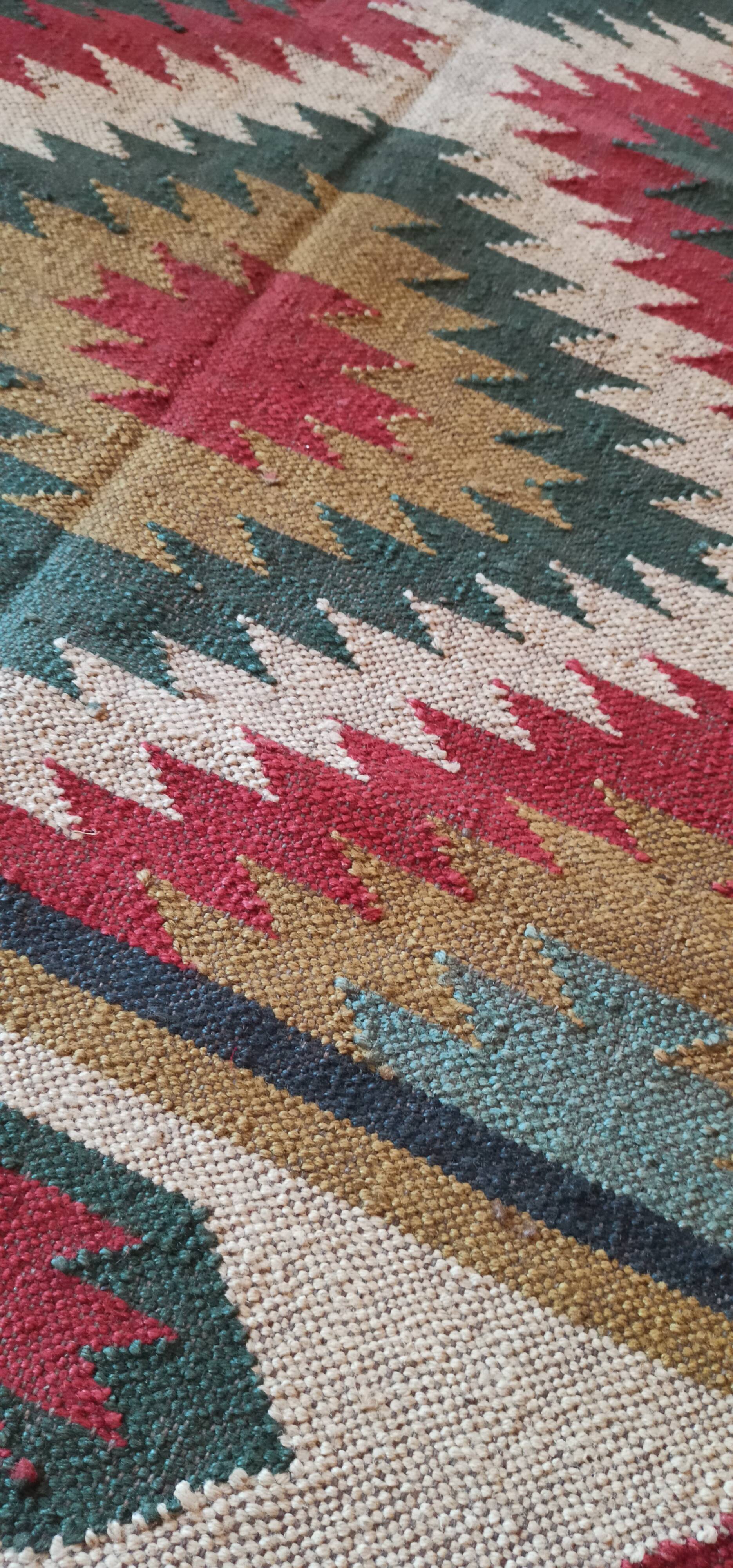 Kilim carpet in cotton and burlap 120x190cm