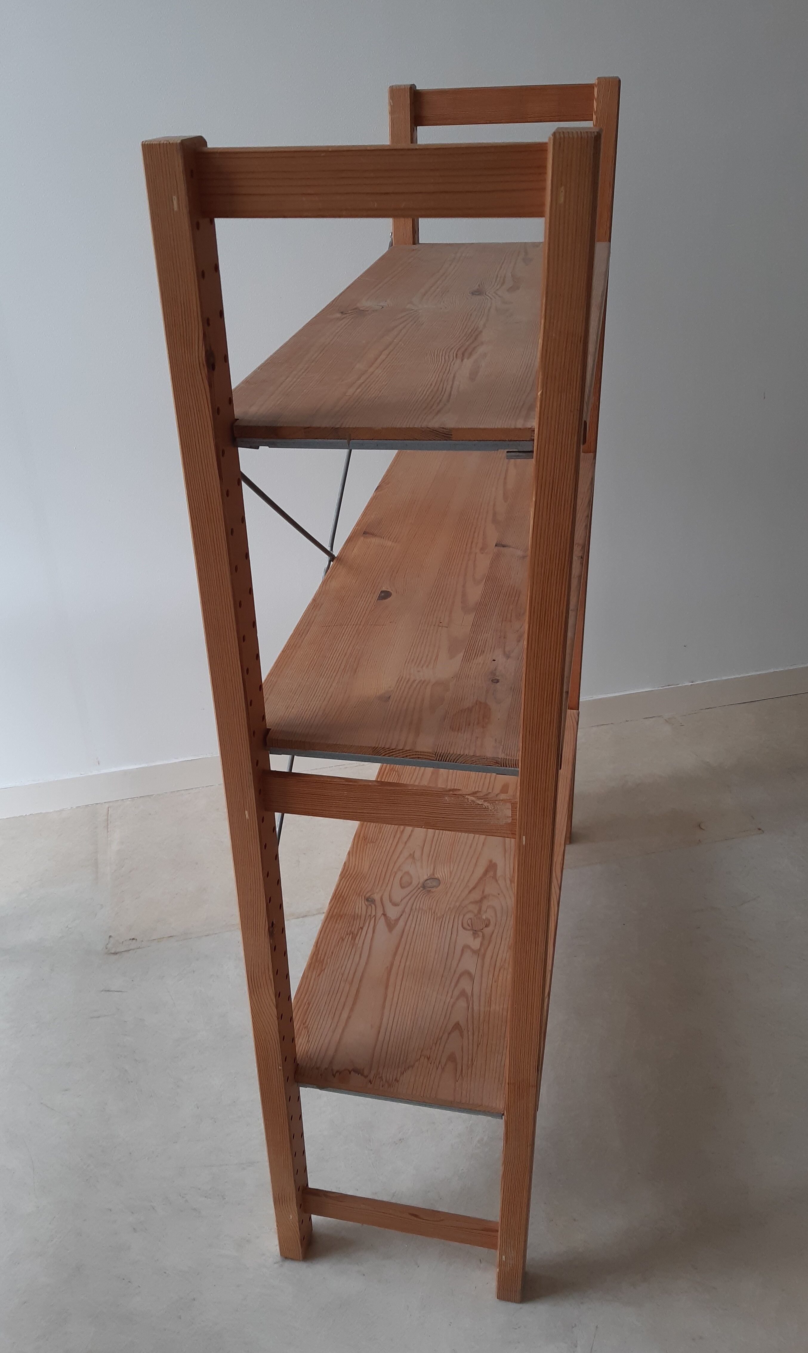 Pine shelf, Scandinavian style Lundia, vintage 70s