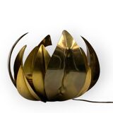 Lampadaire/lampe de table en laiton fleur de lotus, attr. Bottega Gadda, Italie, 1970