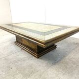 Vintage brass coffee table by Rodolfo Dubarry, 1970s
