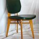 Lot de 4 chaises vintage bois et skaï vert