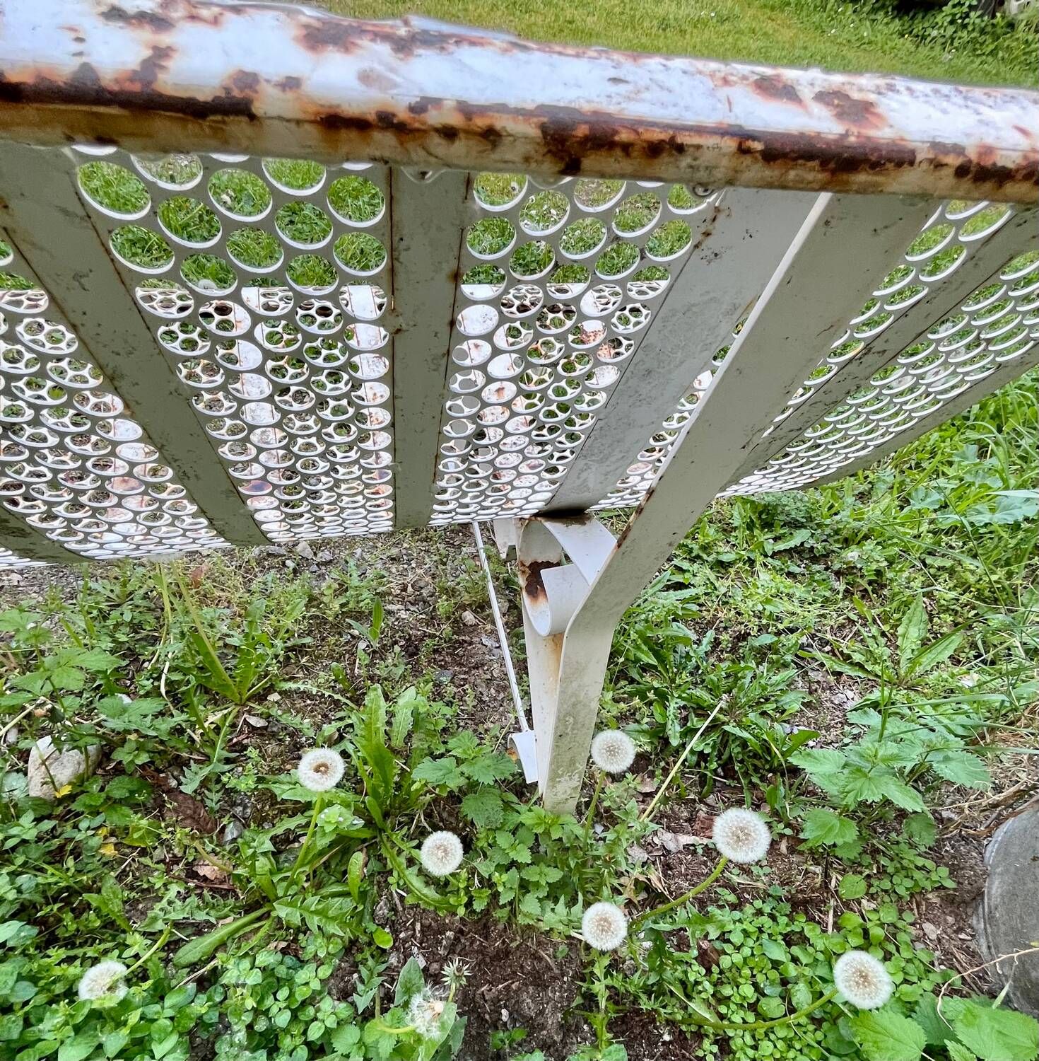 Public bench, street furniture, wrought iron garden bench