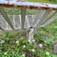 Public bench, street furniture, wrought iron garden bench